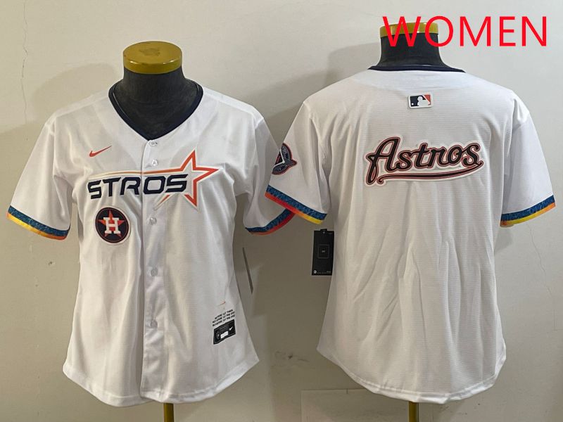 Women Houston Astros Blank White Fourth generation Joint Name 2025 Nike MLB Jersey style 16